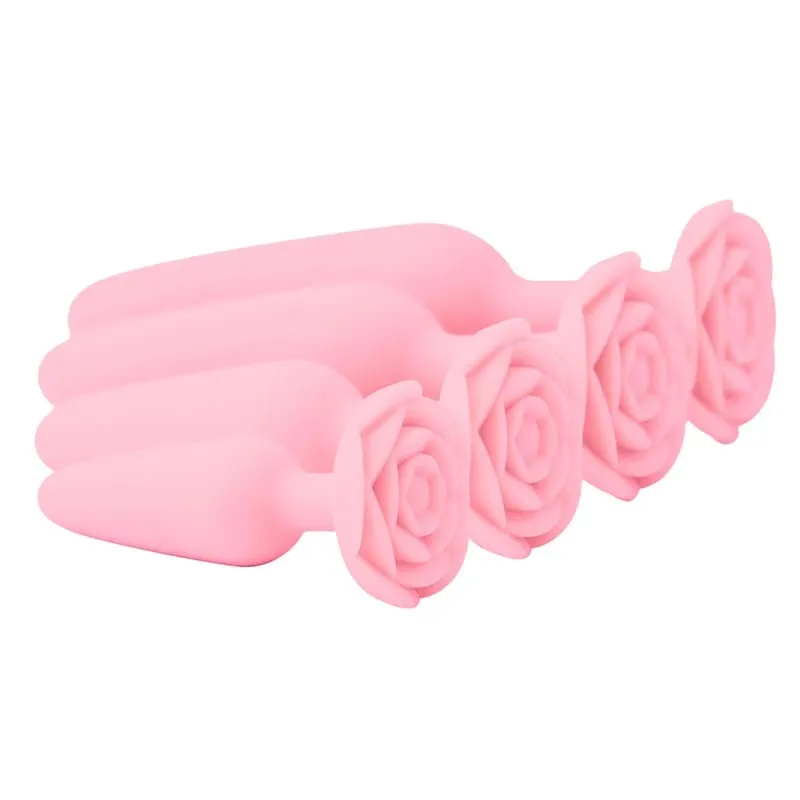 Silicone Dildo Anal Butt Plug Rose Base Anal Toys Anal Plug for Woman Adults Games Sex Toys for Women Anal Trainer Sex Shop