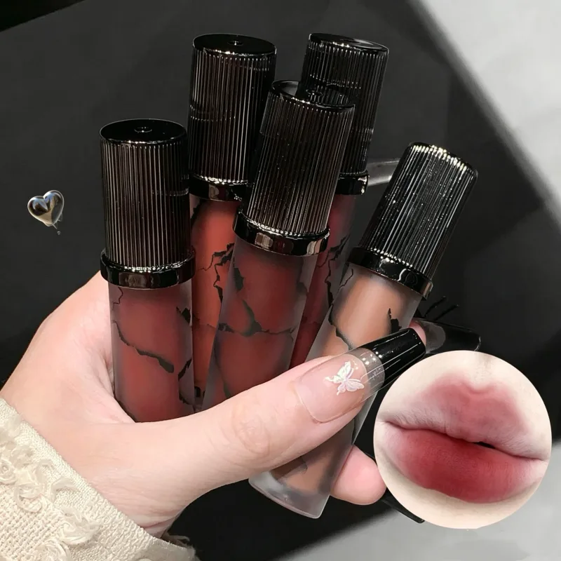 Marmor Matte Lip Mud Velvet Soft Fog Lip Tint Langvarig Non Stick Cup Lip Cosmetics