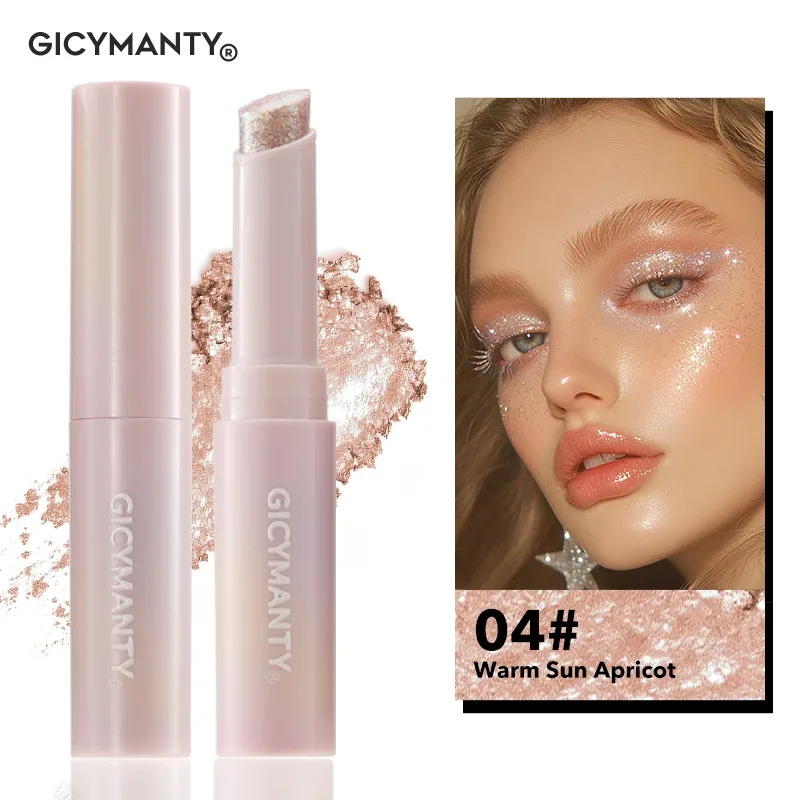 Shimmer Eyeshadow Stick Quick-Dry Film Locking Light Non-Fading Sparkle Eye Shadow Face Body Lip Highlighter