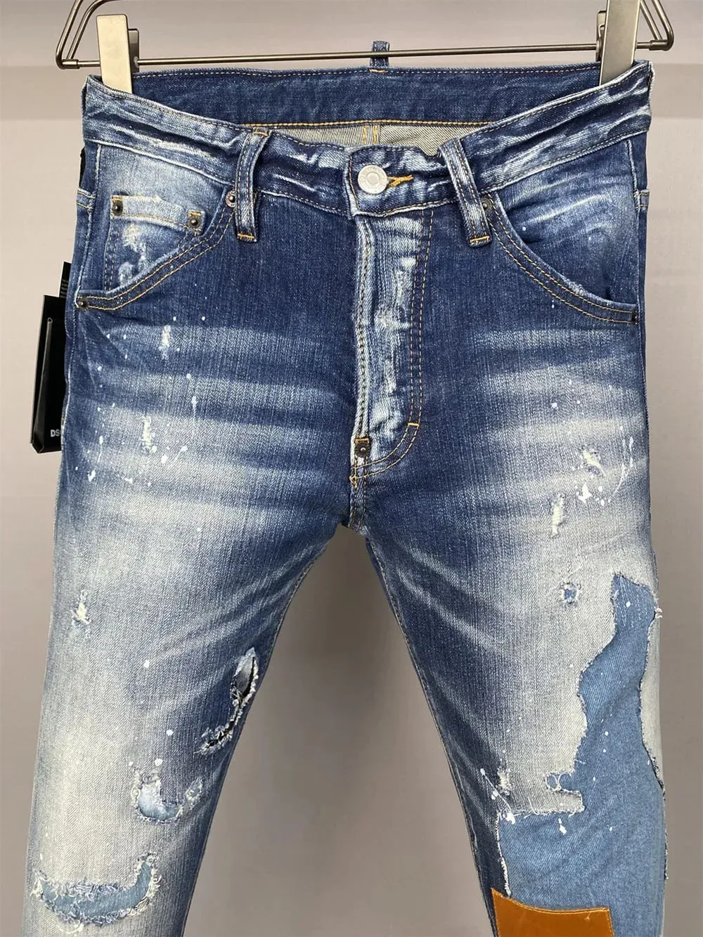 new Europe design Men Jeans Denim Pants Designer slim Coolguy Cotton blue best quality button Pocket Stretch D2 jeans pant