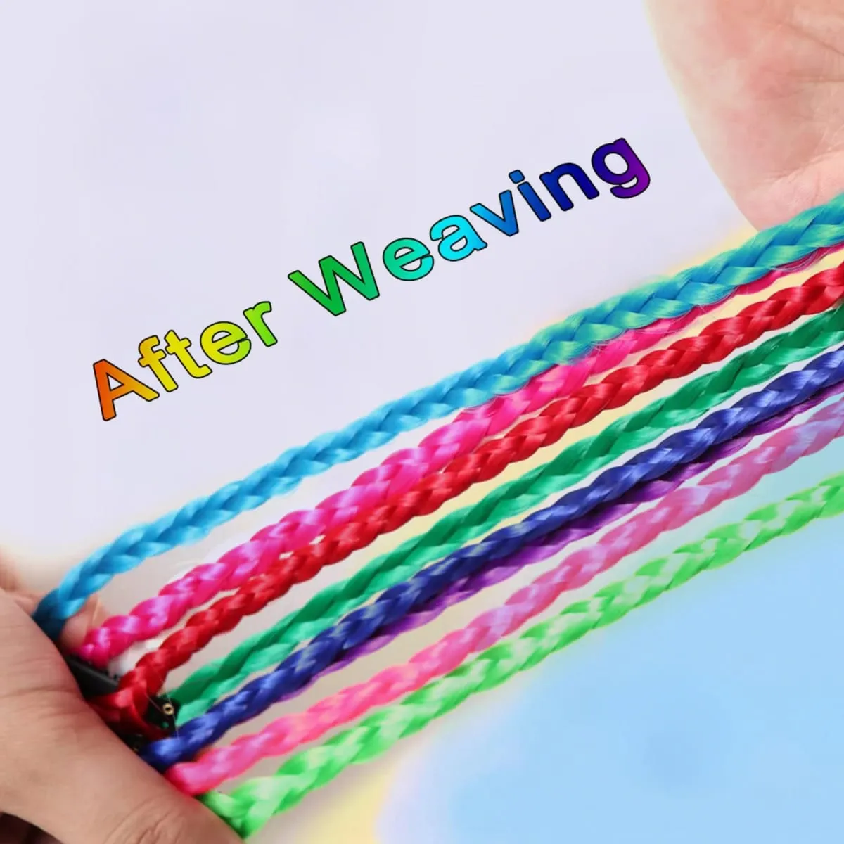 Colorful Clip in Synthetic Hair Extensions Party Highlights Rainbow Long Straight Hairpieces Colored Hair Extensions for Cosplay