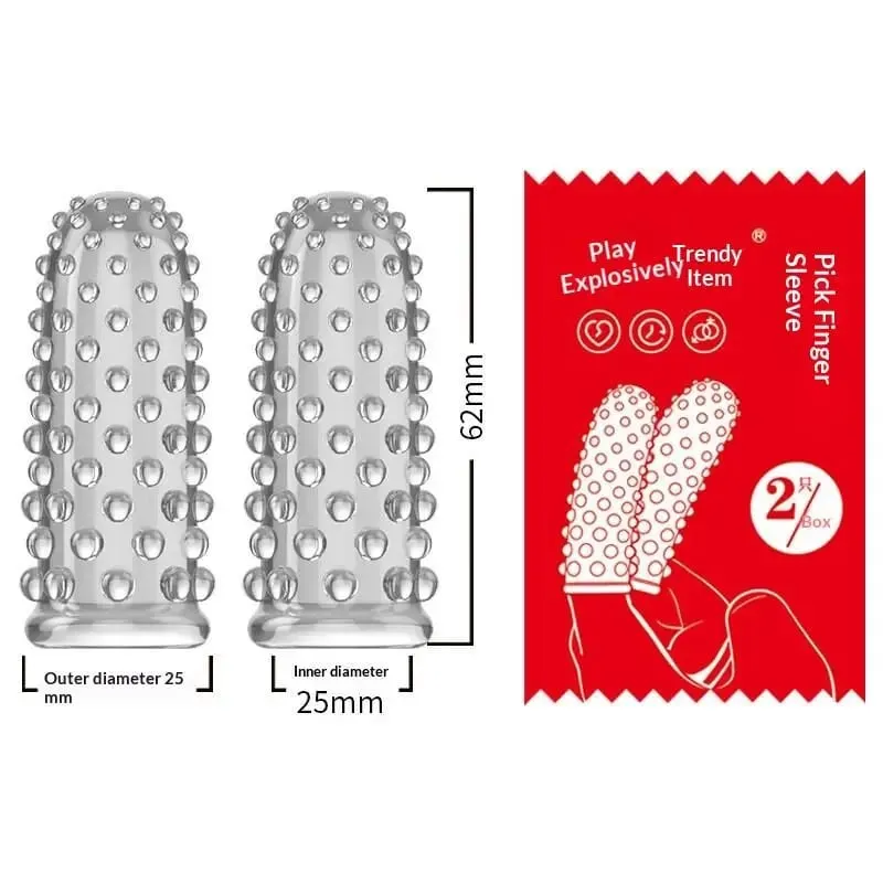 2pcs G Point Stimulation Finger Sleeves Clitoris Massage Sex Toys For Women Penis Rings Sex Delay Couples Games Delay Reusable