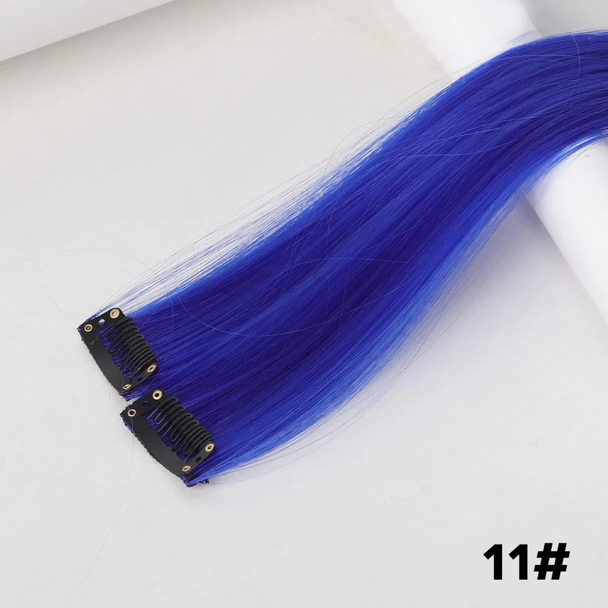 2PCS synthetic color hair extension piece wig women's highlighting clip hair heat-resistant wig piece long straight hair