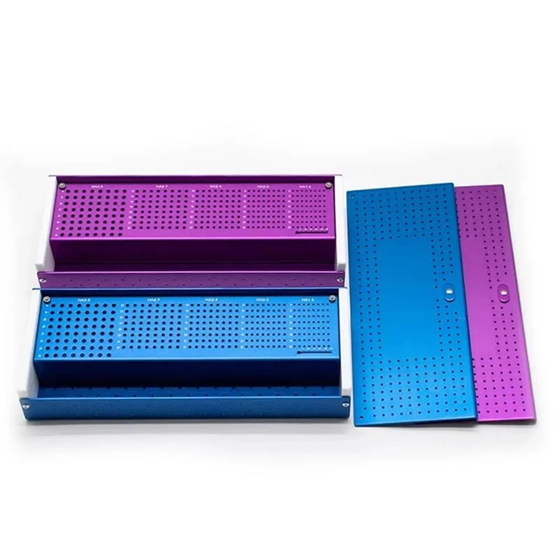 Pet Screw Box Aluminum Alloy Sterilization Box Orthopedic Screw Instrument Sterilization Box Storage Case，Makeup tools