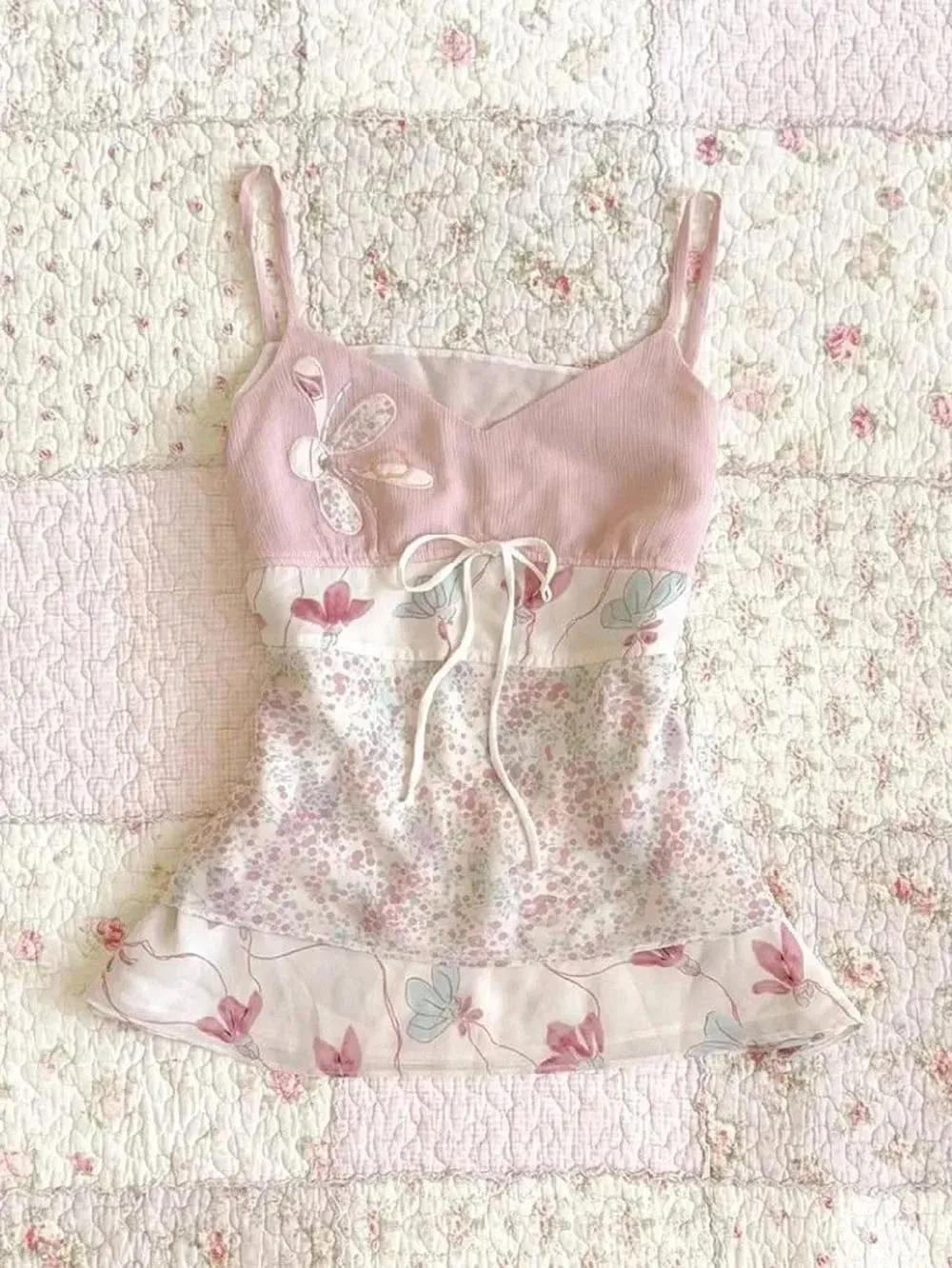 Summer Slim Sling Top Femme Harajuku Tank Top Gentle Fashionable Y2k Chic Corset Sweet Girl 90s Vintage Clothes Lace Pink Camis — image 4