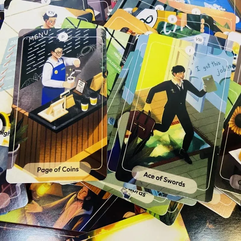 78 Hikayeler Tarot Kartları A 79 Kart Tarot Güverte İngilizce Versiyonu Falcılık Kehanet Güverte Oyunu Aile Partisi Kadınlar Için