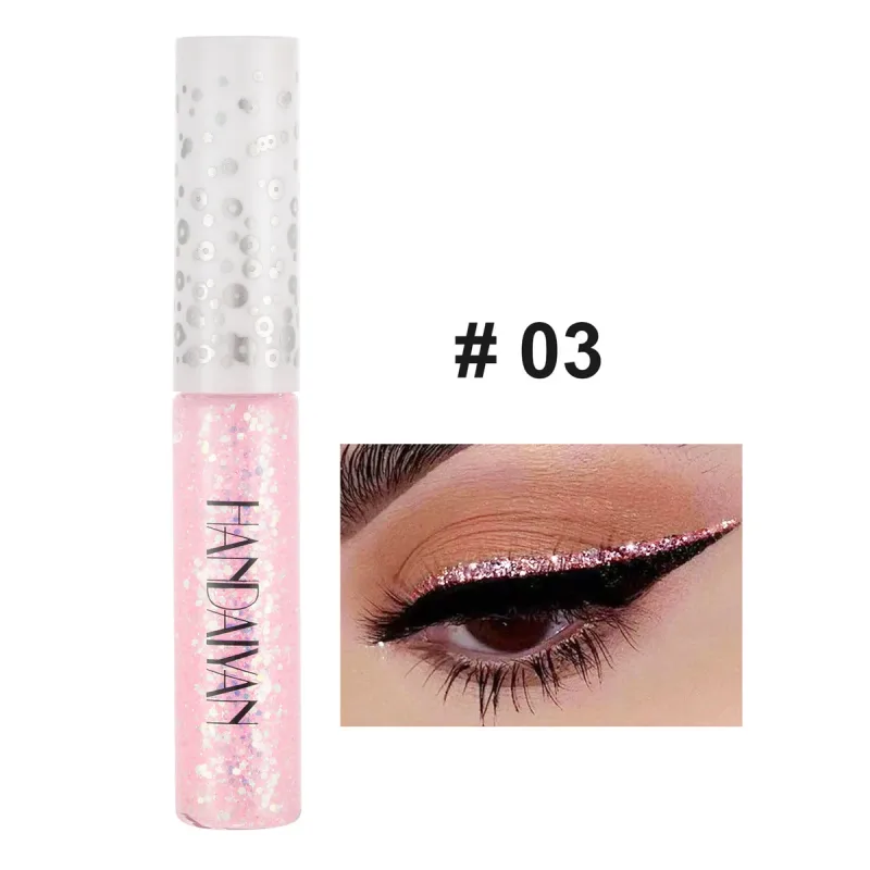 12 Renk Parlak Göz Gömlekleri Pigment Gümüş Gül Altın Renk Glitter Likit Eyeliner Metalik Renkli Makyaj Kadınlar Için