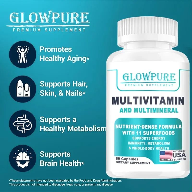Multivitamin för kvinnor Ekologisk helmat & naturliga mineraler - B-komplex C-vitamin D3 K2 för stressimmunitet Hårhud och naglar