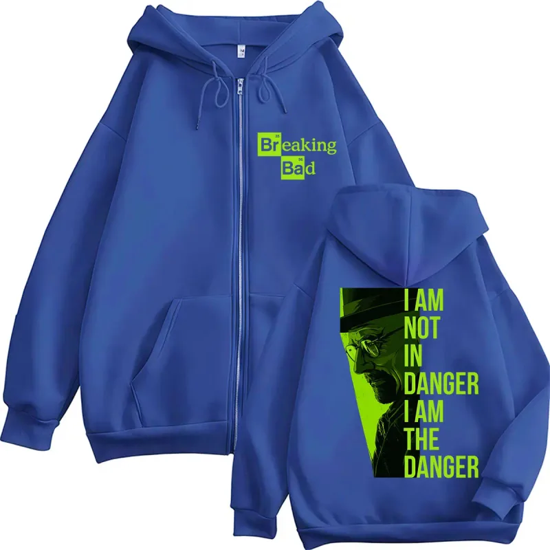 TV Dizisi Breaking Bad Heisenberg Zip Up Kapüşonlular Ben Tehlike Değilim Ben Tehlikeyim Erkek Kadın Eşofman Gevşek Sonbahar Rahat Mont