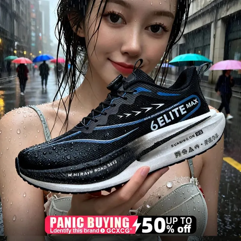 Men Running Shoes Carbon Board Speciality Marathon Sports Breathable Lightweight Women's Comfortable Athletic Nonskid Sneakers