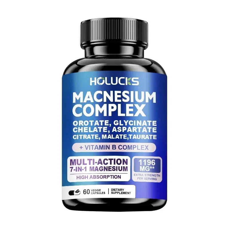 Magnesium Complex 1000mg Integratore con Vitamine C E B1 B2 B6 B12 Magnesio Glicinato Chelato Malato Taurato e Citrato