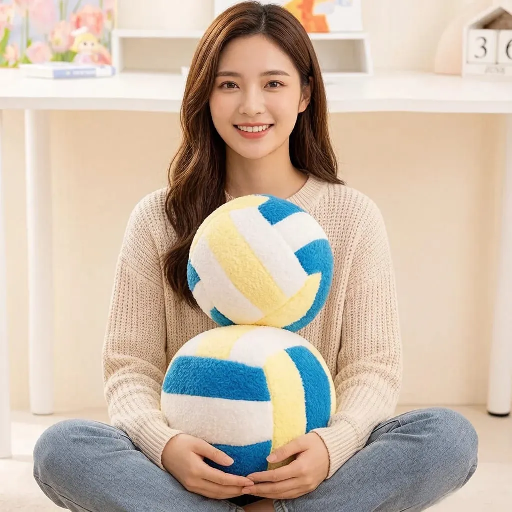 20/24cm Volleyball Sport Ball Plush Pillow Stuffed Interactive Indoor Home Game Prop Plushie Decor Gift