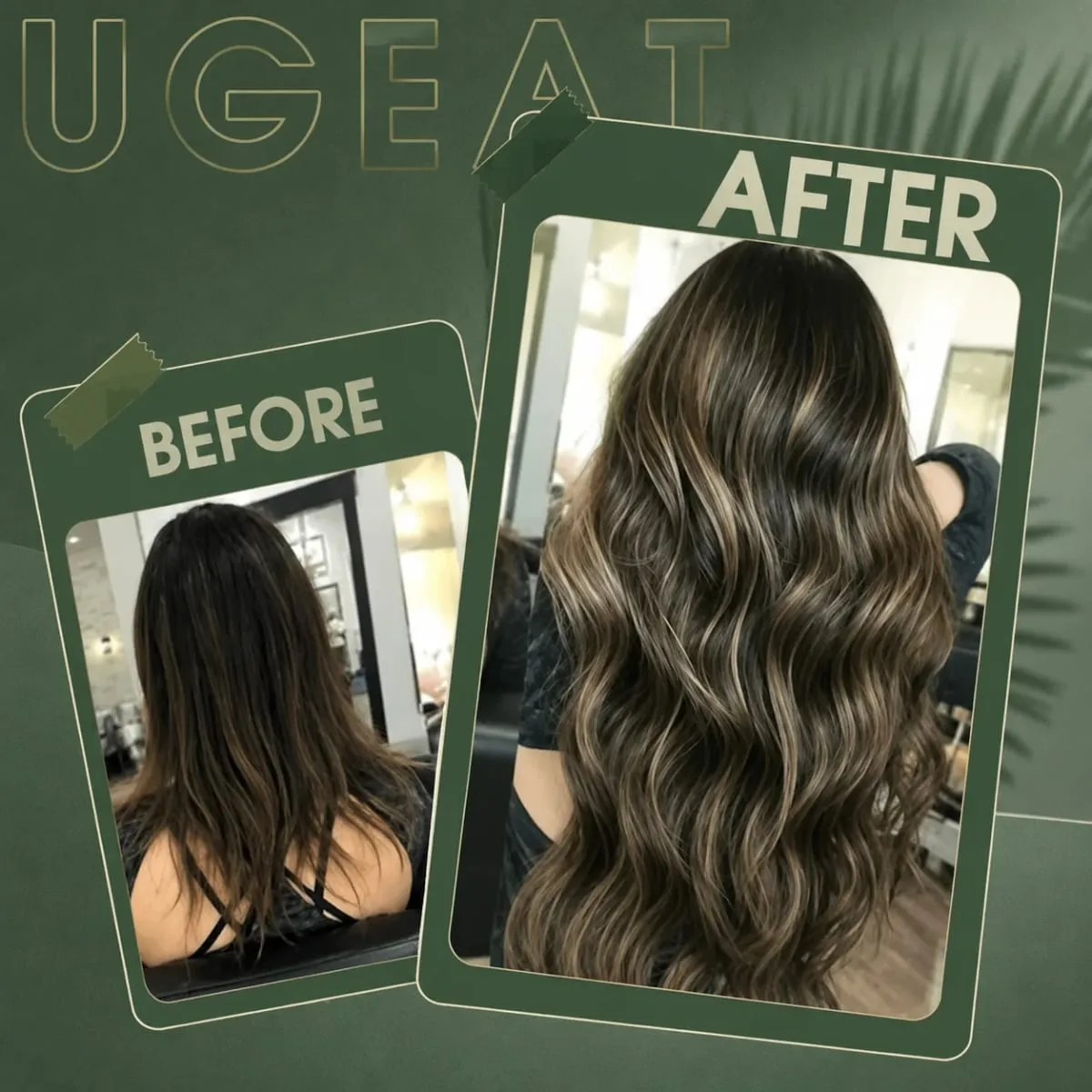 Ugeat Remy Tape in Human Hair Extensions 100% Real Natural Human Hair Tape 12-24inch 20Pcs 50g Per Pack for Party or Wedding