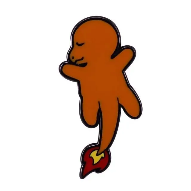 أنيمي بوكيمون تشارماندر المينا دبابيس جمع Kawaii ديناصور المعادن الكرتون بروش ظهره قبعة حقيبة طوق التلبيب شارات