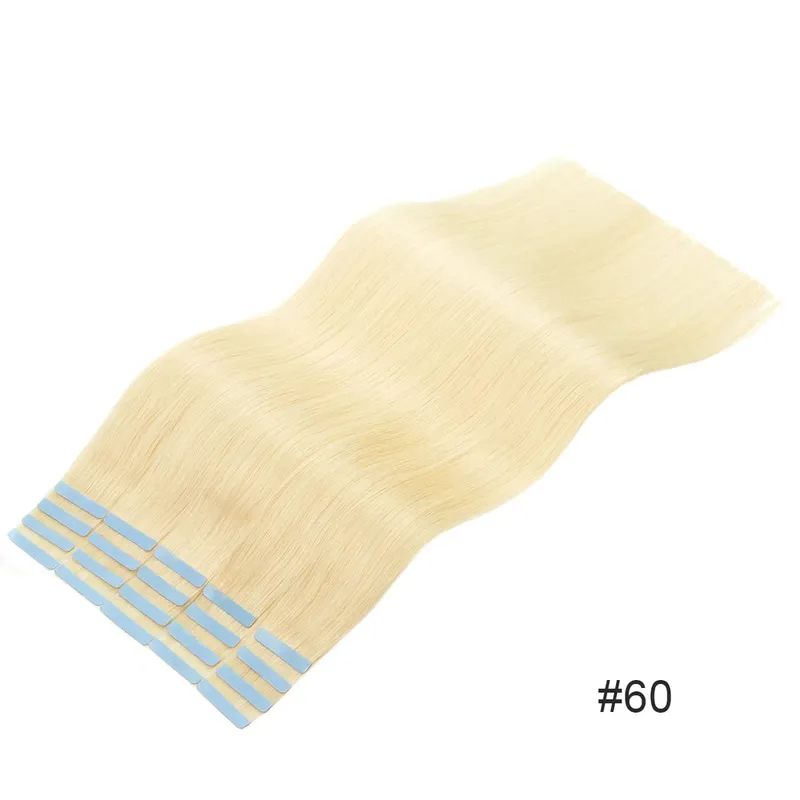 Tape In Hair Extensions Human Hair Skin Weft Remy Natural Tape in Extensions 40-50G/Pack Full 12-24 inch Tape-Ins