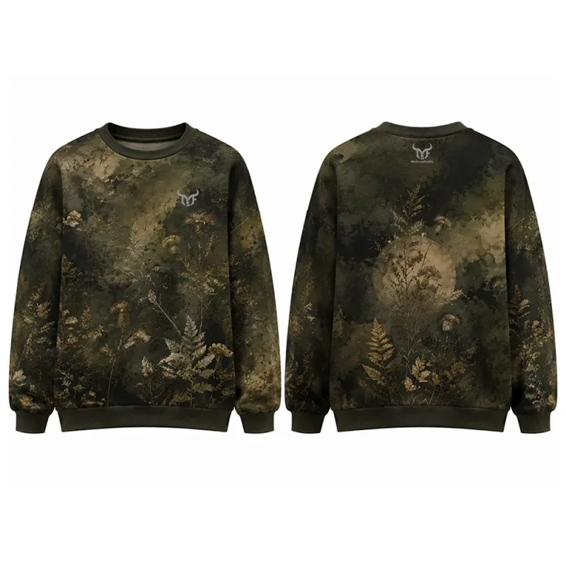 Dark Style Botanical Floral 3d Print Sweatshirt Men Women Street Vintage Casual Clothes Autumn Basic Long Sleeve Pullover Tops