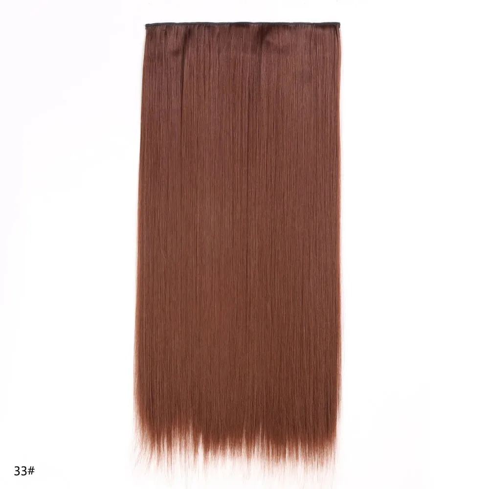 Syntetické prodloužení vlasů jednodílné s klipem 5Clips v dlouhé rovné vlasy blond pro ženy každodenní použití