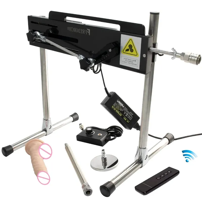 Dildo-Automatic Woman Sex Machine with Dildo Accessories Quick Air Masturbation Machine 120 Watt Power Telescopic Sex Toys