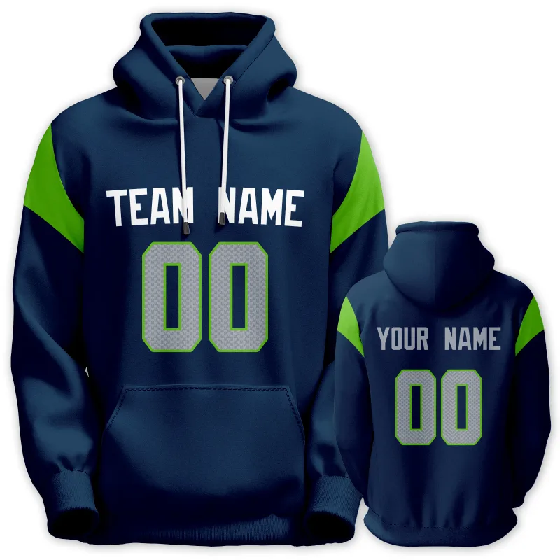 Men's Custom Football Hoodie Personalized Printed Team Name Number Sweatshirt Game Day Pullover Gift