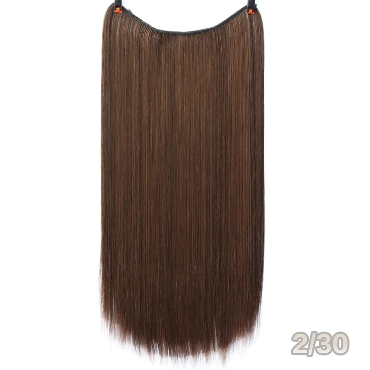 Extensions de cheveux synthétiques sans Clips faux postiche ombré blond brun noir cheveux raides naturels faux postiche pour femme