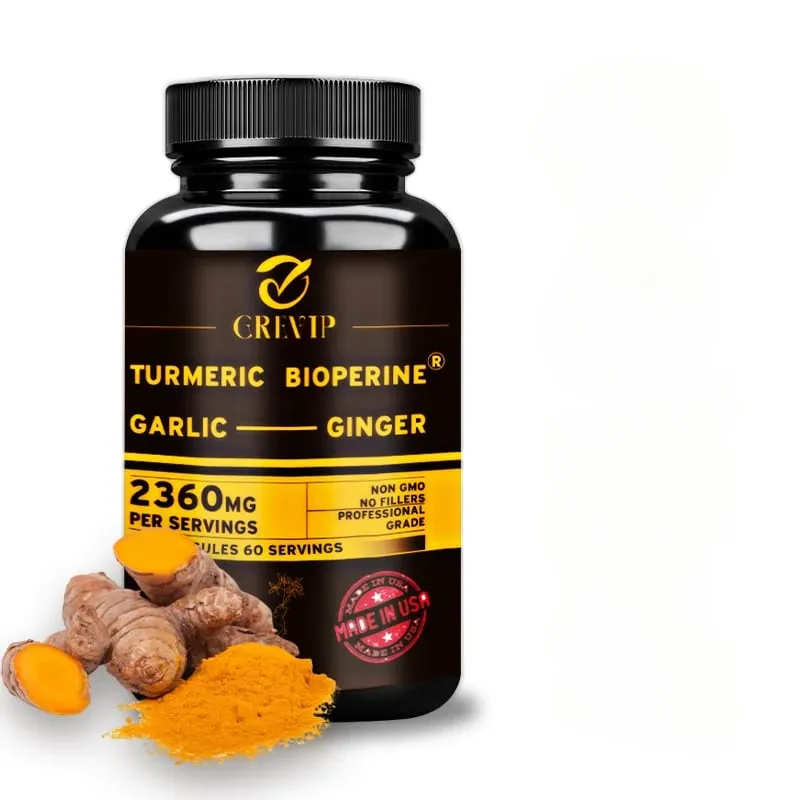 Συμπλήρωμα 4-σε-1 Turmeric Ginger - με Σκόρδο κουρκουμίνη μαύρο πιπέρι - Ανοσολογική υποστήριξη των αρθρώσεων Βελτιώνει την πέψη