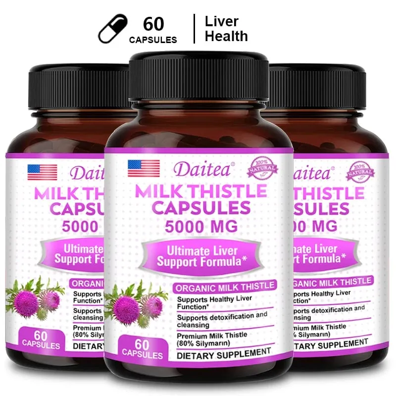 Milk Thistle with Dandelion Root - Antioxidant Liver & Kidney Health Support Supplement - Vegan Non-GMO Gluten Free