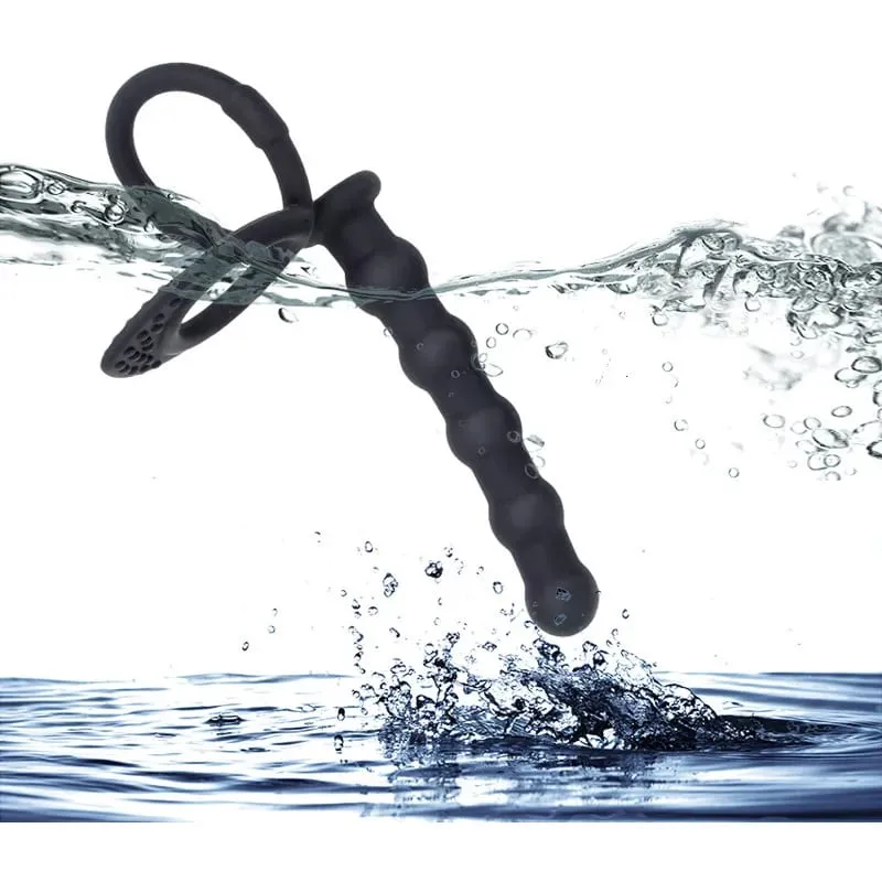Silicone Double Cock Ring Anal Beads Butt Plug Dildo Clitoris Vagina Prostate Massager Sex Toys For Adult Women Couples Sex Shop