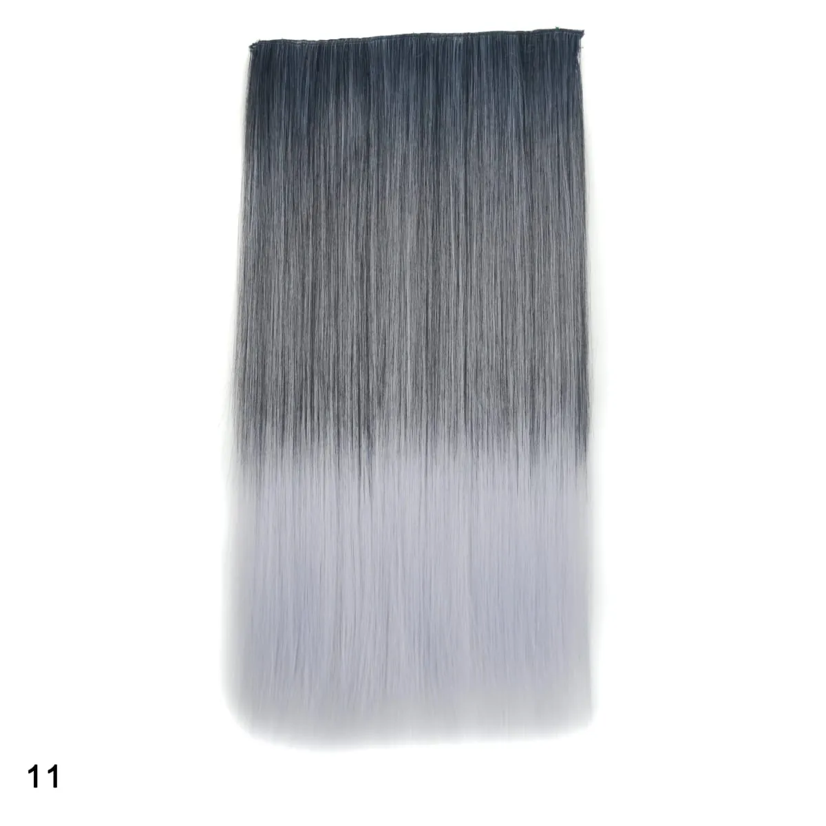 Zolin grampo de cabelo reto na extensão do cabelo arco-íris colorido ombre cor uma peça com 5 clipes sintético cosplay hairpieces