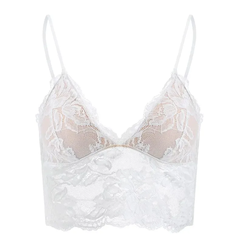 Women's French Thin Lace Wireless Set Strapless Triangle Cup Slim Invisible Bra Perfect for Big Bust To Look Smaller Daily S-xl