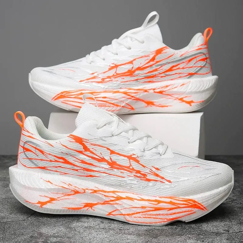 2026 Professional Marathon Running Shoes Night Glow Couple Sneakers Sports Shoes Breathable Mesh Upper Flat Heel