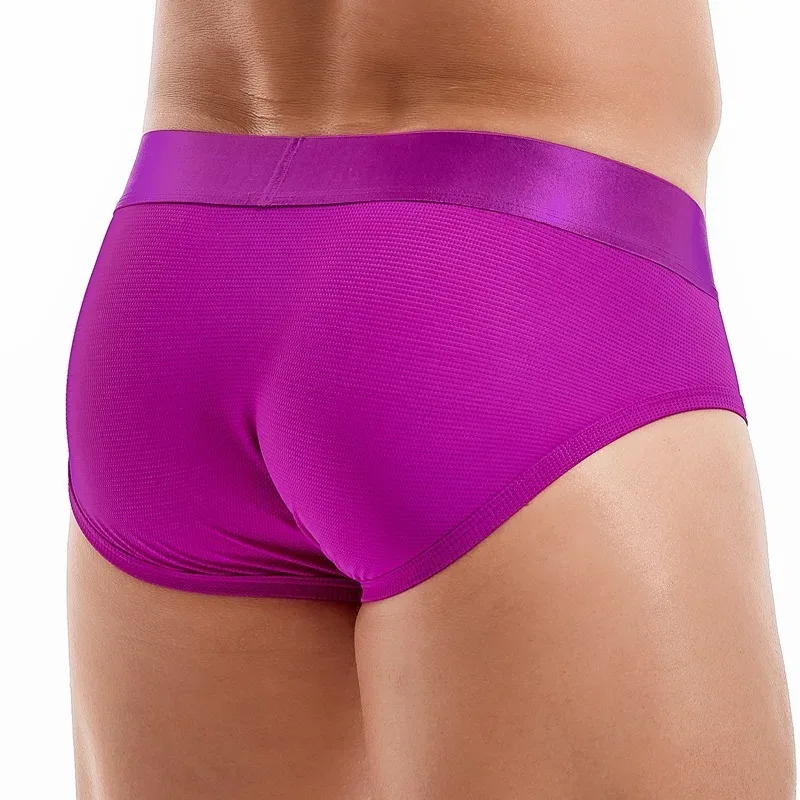 Jockmail Mens Underwear Briefs Mesh Breathable Sports Fitness Shorts Solid Color Sexy Low-rise Lingeries for Extreme Panties