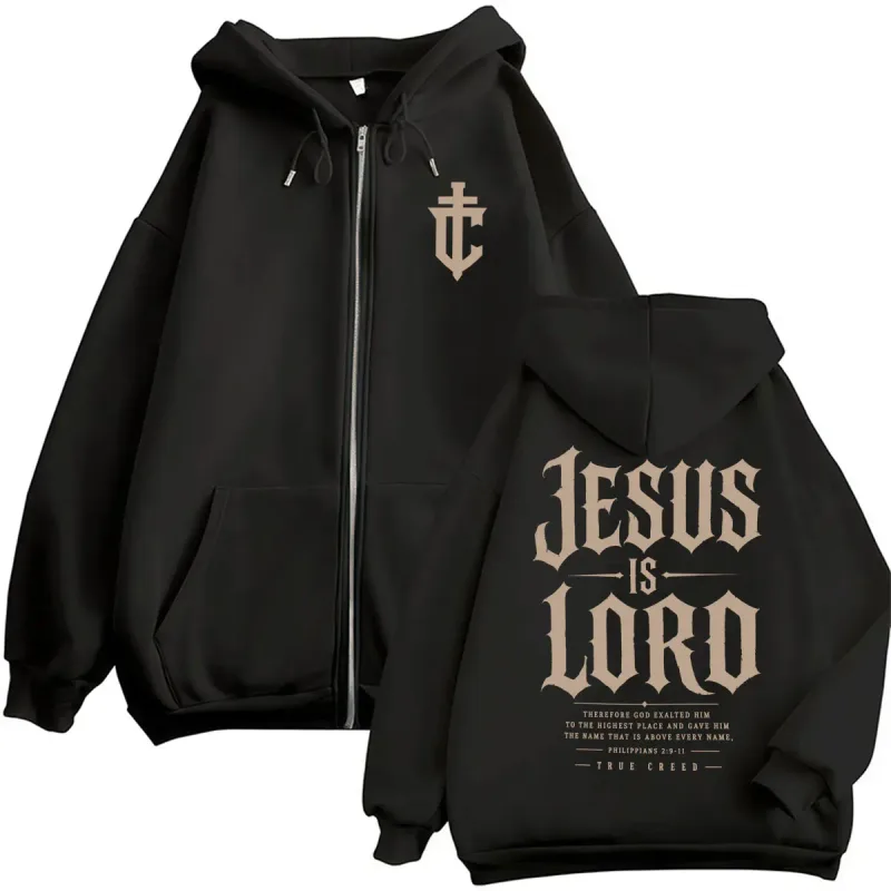 Christian Religious Jesus Is Lord Zipper Hoodies Fashion Retro Men Women Sweatshirt Fleece Oversized Casual Pullover Streetwear