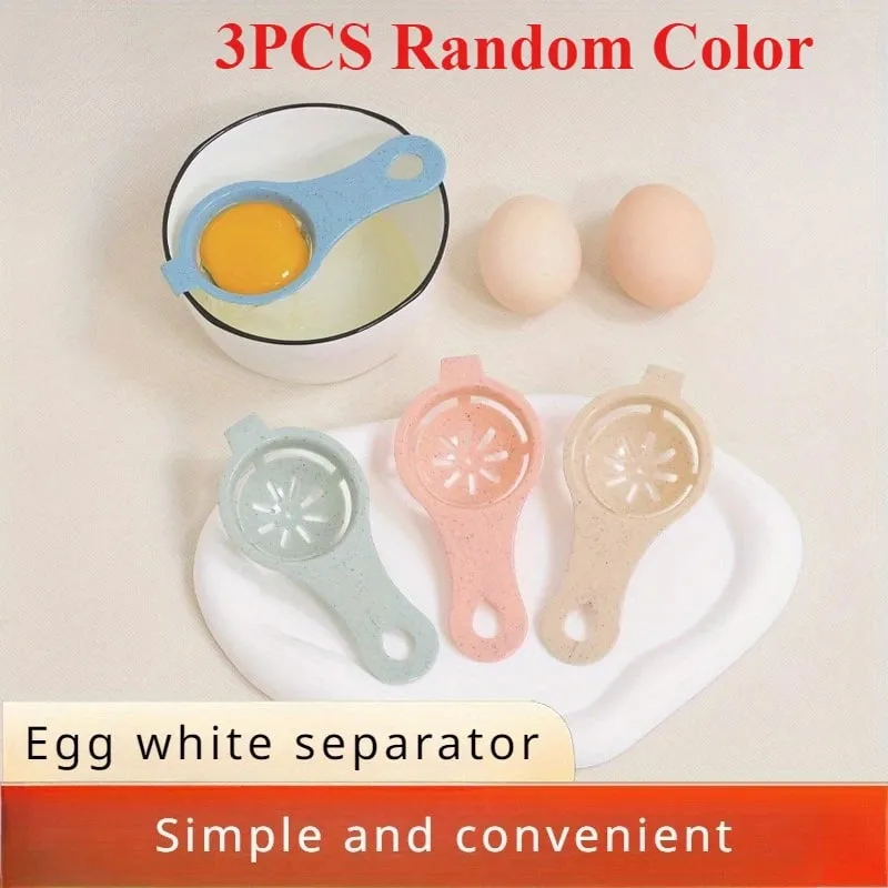 1pc Sustainable Wheat Straw Egg Separator - Easy Yolk & White Filter For Baking Kitchen Gadget
