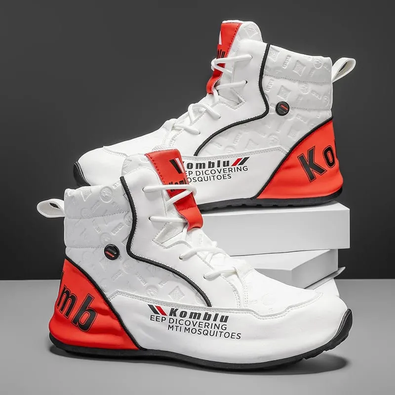 High-Top Casual Sneakers with Trendy Embossed Design Soft and Shock-Absorbing Versatile for Daily Commuting Unisex Fashion Height-Increasing Sports Shoes 9