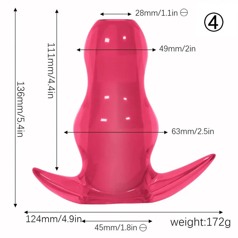 5 Sizes Hollow Anal Plug Insert Anus Dilator Sex Toys For Women Anal Speculum Expander Vagina Butt Plug Dildo Prostate Massager