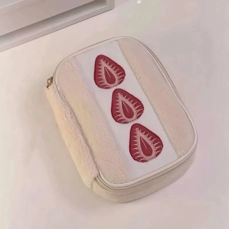 딸기 샌드위치 화장품 도구 가방 대용량 메이크업 브러쉬 립스틱 보관 가방 다기능 Comestic 주최자