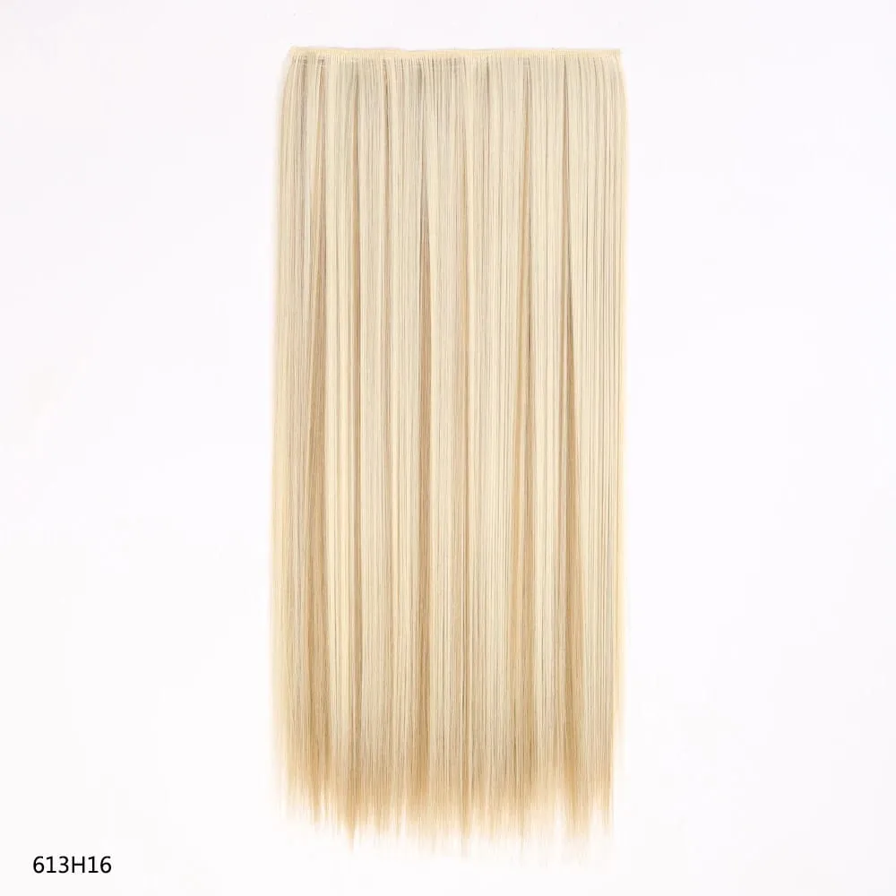 Syntetické prodloužení vlasů jednodílné s klipem 5Clips v dlouhé rovné vlasy blond pro ženy každodenní použití
