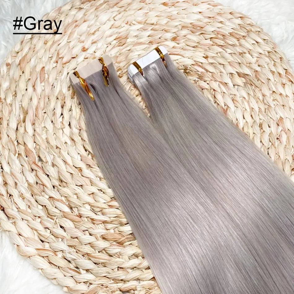 Blonde Seamless Tape in Hair Extensions Human Hair Skin Weft PU Tape on 20 PCS 18'-30' Length Easy Installation Hair Extensions