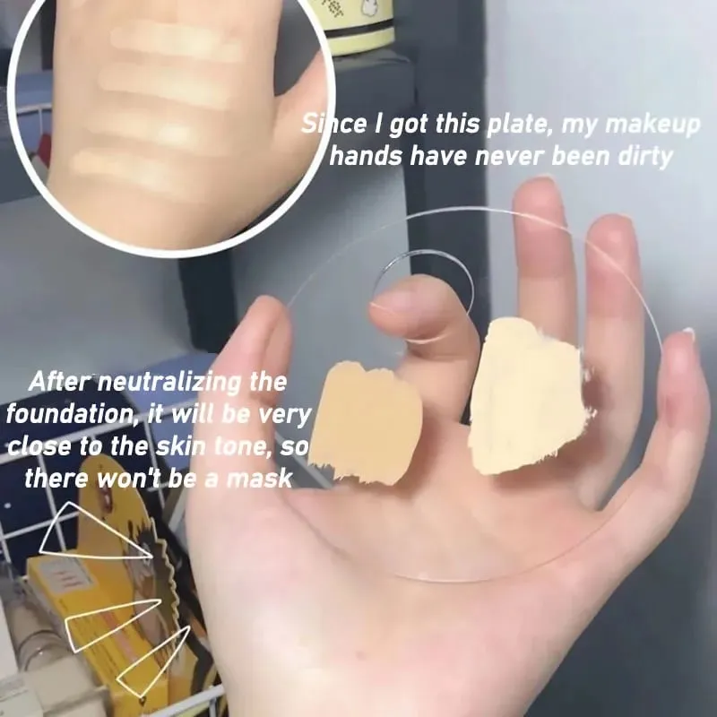 New Foundation Tray Transparent Acrylic Palette Tool Mixing Makeup Palette Makeup Spatula Artist Equipment Makeup Mixer CZYJ04