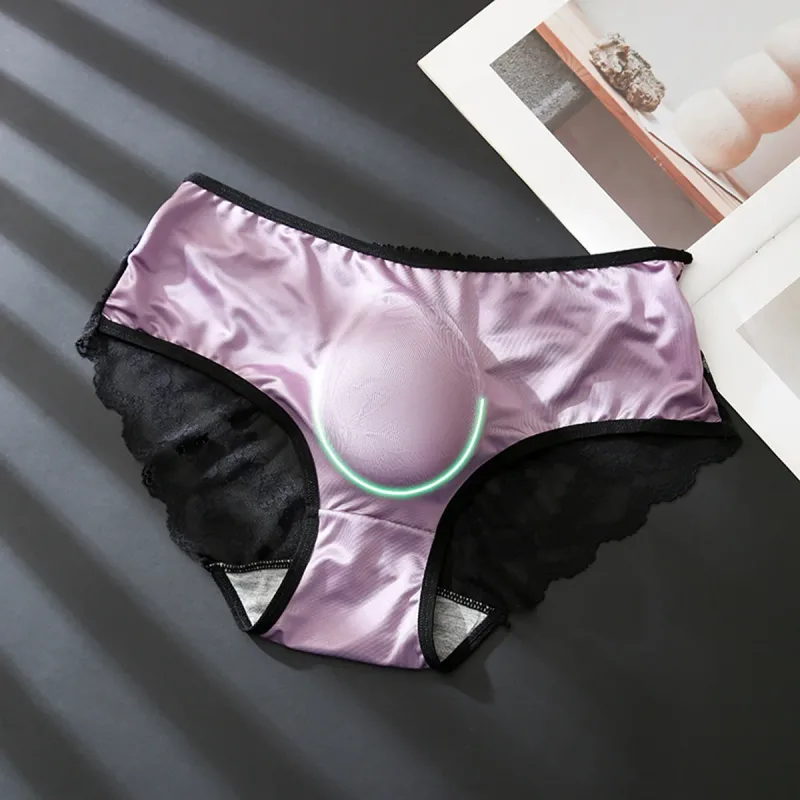 Seluar Dalam Wanita untuk Lelaki Seluar Dalam Satin Renda Perancis Bernafas U Convex Pouch Seluar Dalam Seksi Ruffle Lace Seluar Dalam Tukar Pakaian Lelaki