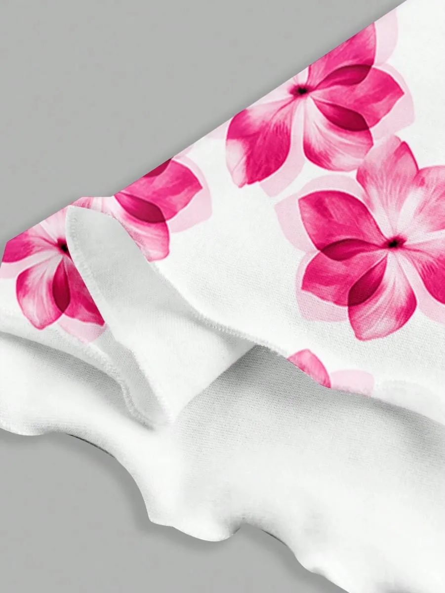 Ladies Summer Backless Floral Print A-Line Dress Suitable for Casual Vacations Beachside Gatherings And Parties