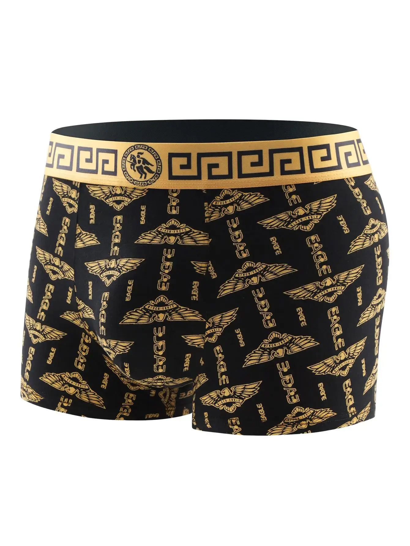 4 pieces - men's underwear briefs, trend-print boxers, stylish statement men's briefs, breathable standard boxers