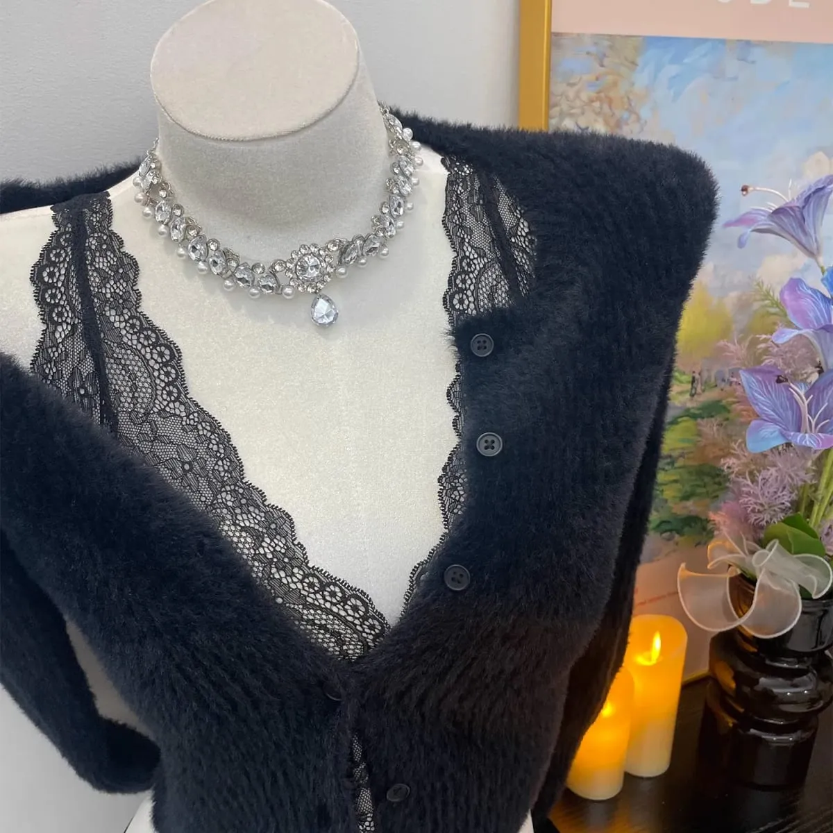 French Lace Lingerie Gathered Without Steel Rims White Inner Layer Layered Camisole Vest Bra Set Without Buttons Gather Toge
