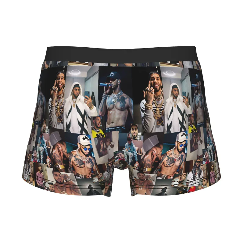 Male Funny A-Anuel AA Underwear Boxer Briefs Stretch Shorts Panties Underpants