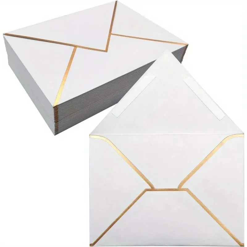 100 Pcs Western Style Envelopes Invitation Envelopes for Birthday Greeting Cards Postcards Letter Paper Party Invite Stationery Supplies