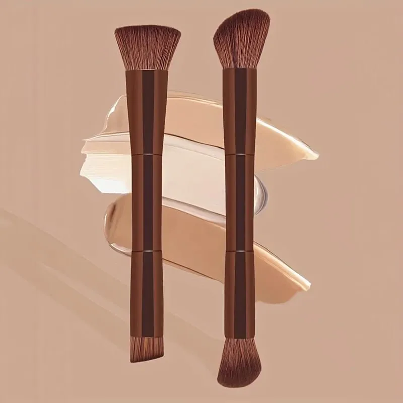 2pcs Professional Aluminum Tube Makeup Brush Set Soft Foundation Brush Blush Brush Powder Brush Concealer Brush Contour Bru