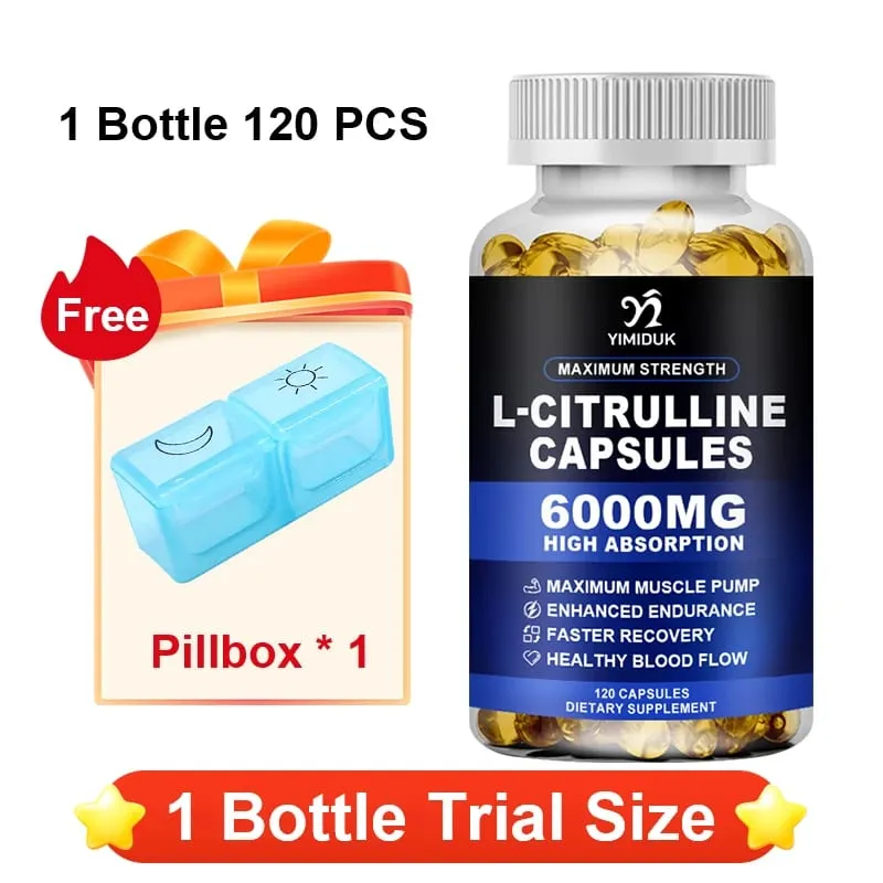 Pure L-Citrulline Capsules Support Circulation Energy Vitality Extend Workout Workout Endurance & Exercise Muscle Recovery