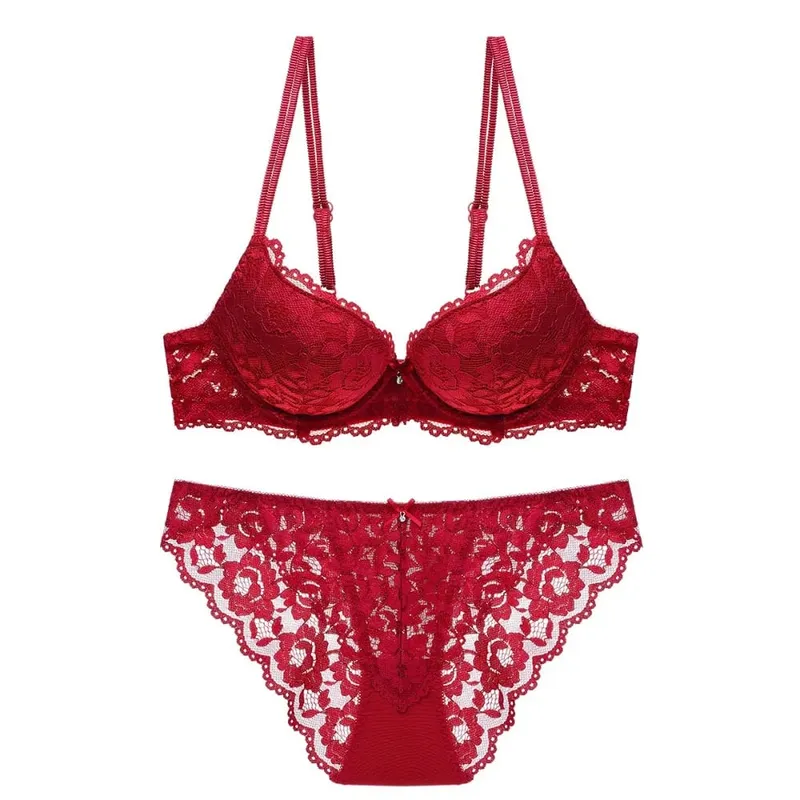 Sweet Mesh Lace Flower Bra Low Waist Bowknot Bra Panties Set Lingerie Intimates Seamless Underwear Set Women