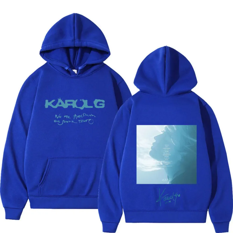Karol G Album No Me Arrepiento De Sentir Tanto 2026 Hoodie Men Women Vintage Fashion Pullover Winter Loose Casual Sweatshirts