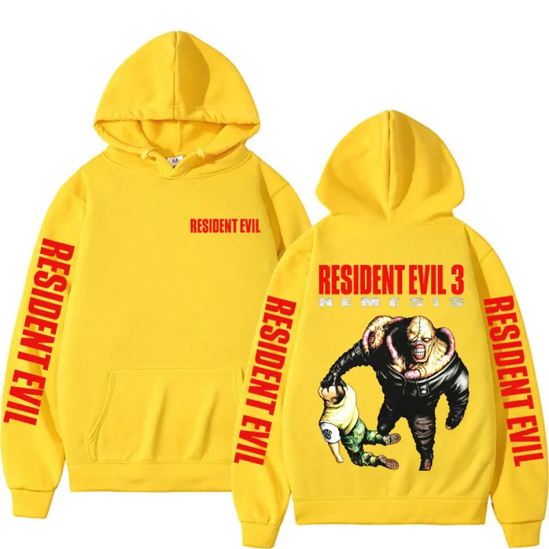 Retro 90s Nemesis Resident Evil Requiem Hoodies Men Women Fashion Classic Long Sleeve Sweatshirts Bodywarmer Oversized Hoodie
